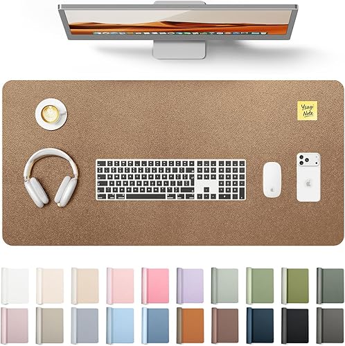 Miniatura 97 de YSAGi Protector de escritorio de piel, alfombrilla de oficina, alfombrilla grande para ratón, alfombrilla antideslizante de piel sintética, Azul