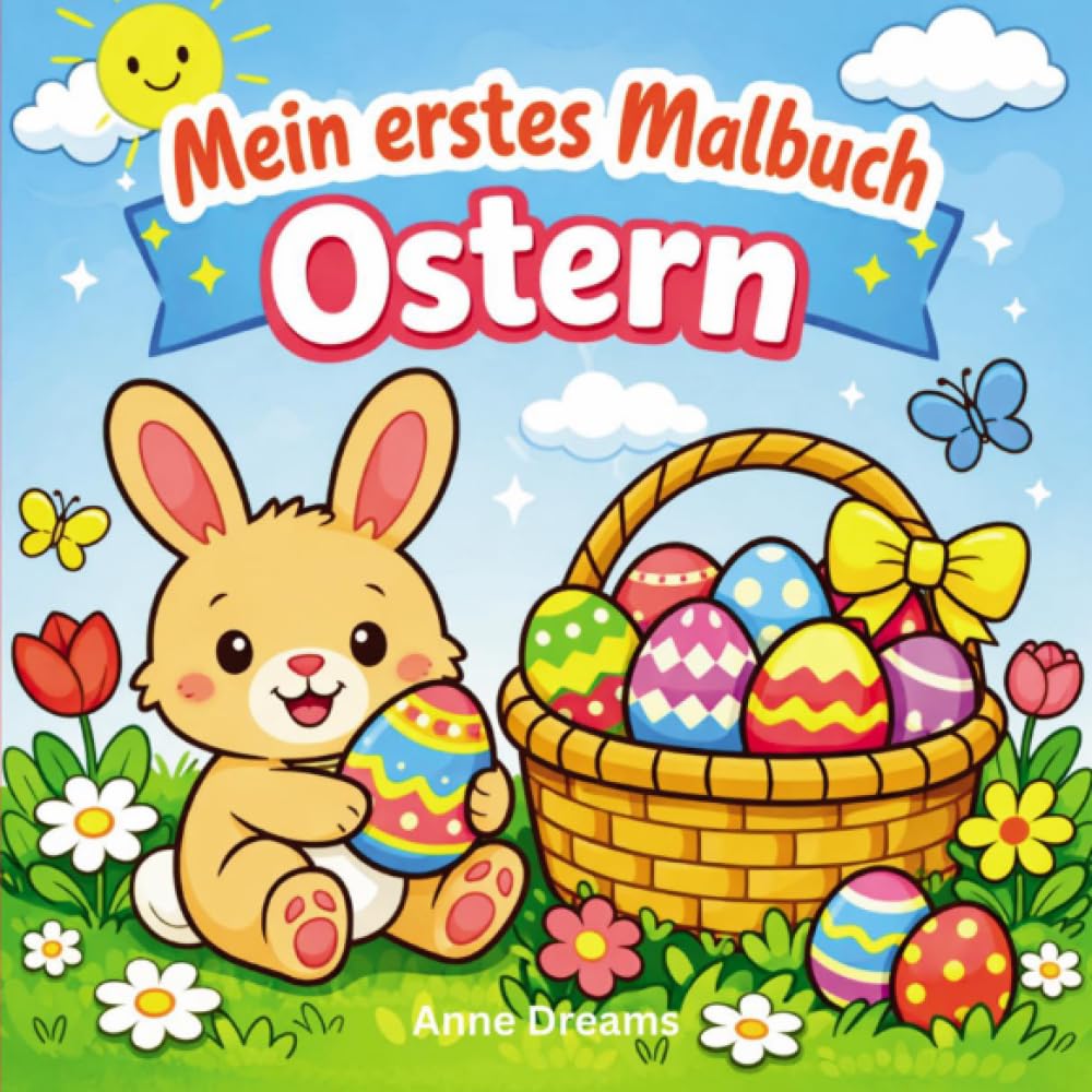 Mein erstes Malbuch Ostern: Große, einfache Motive mit dicken Linien | Erstes Ausmalen für Kinder ab 1 Jahr | Osterhase, Küken & Ostereier