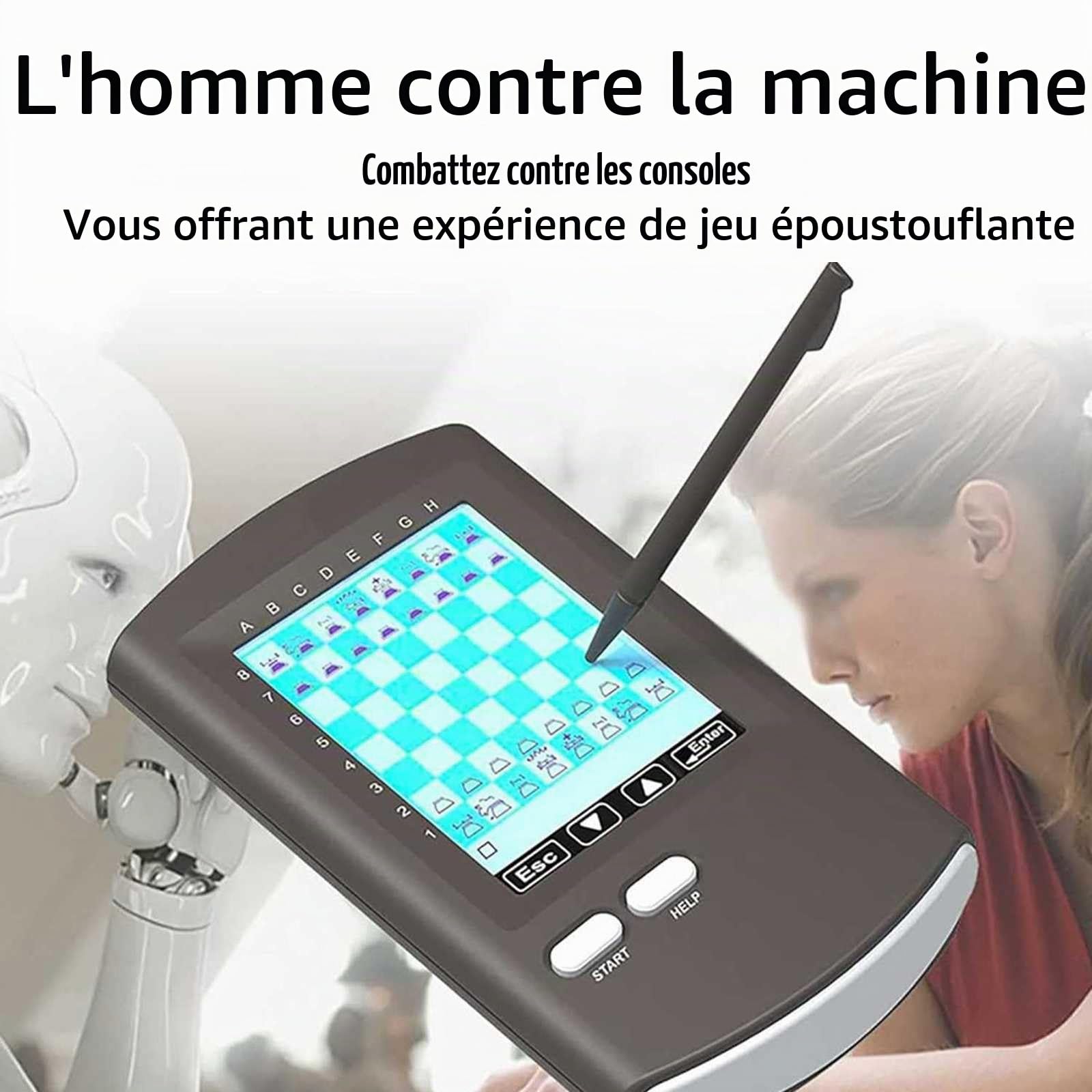 éLectronique Tactile Jeu D'éChecs Informatique Portable pour Enfants et Joueurs en Progression, Cadeau Familial