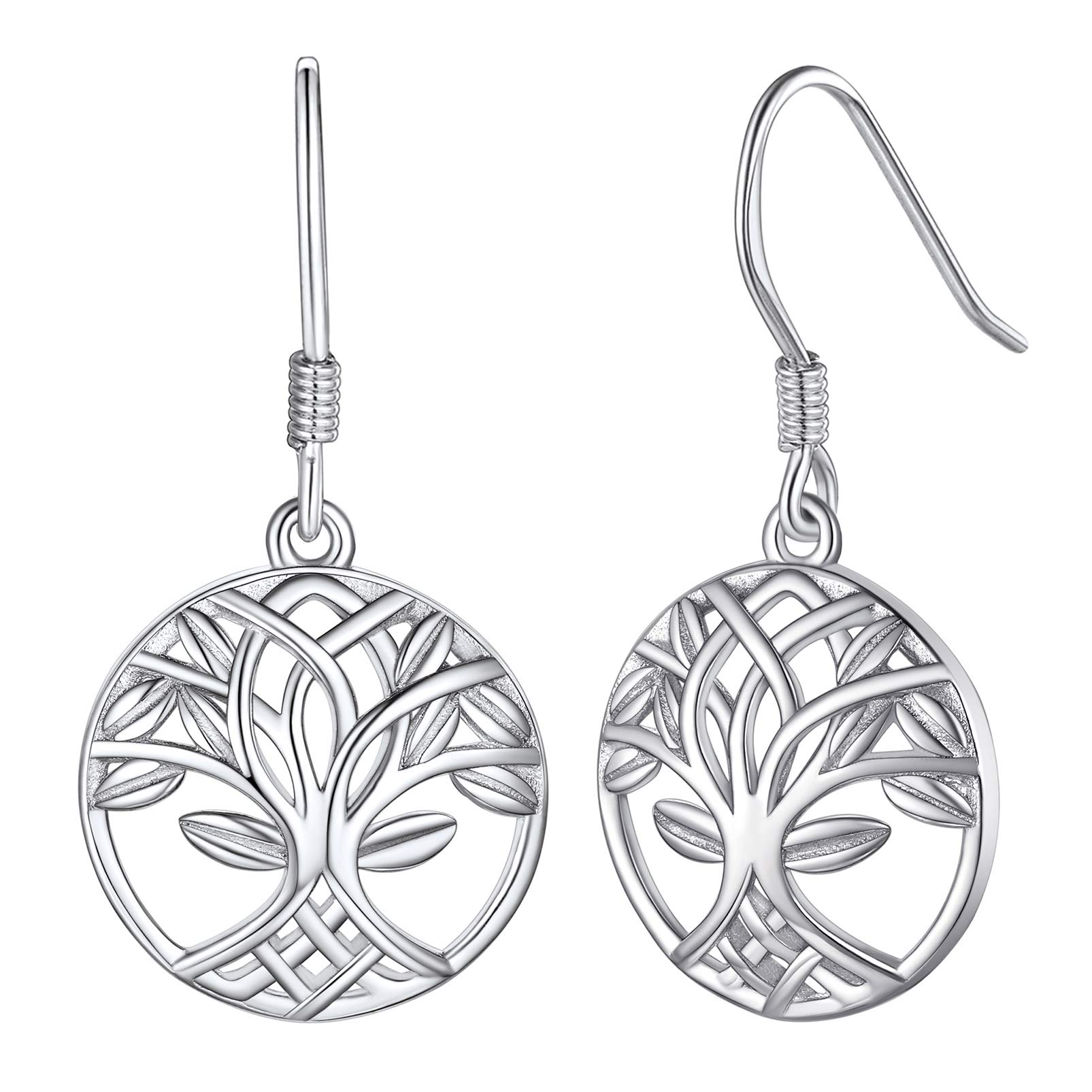Silvora Orecchini A Bottone Donna In Argento Sterling 925 - Albero Della Vita Con Zirconi - Gioielli Semplici Ipoallergenici In Confezione Regalo