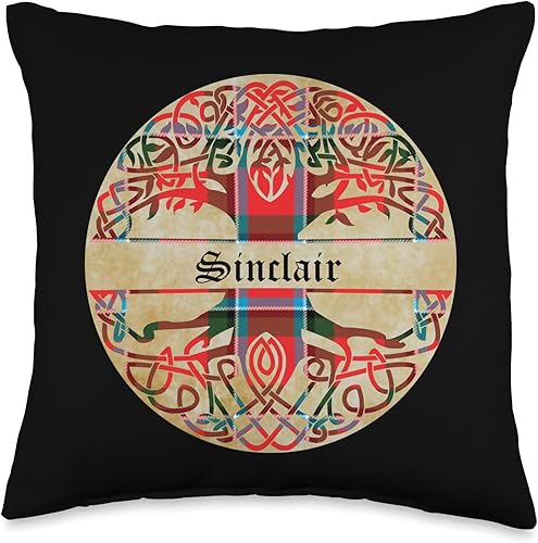 Miniatura 5 de Bagtown Clans Sinclair Clan - Almohada de tartán con apellido escocés, 18 x 18 pulgadas, multicolor