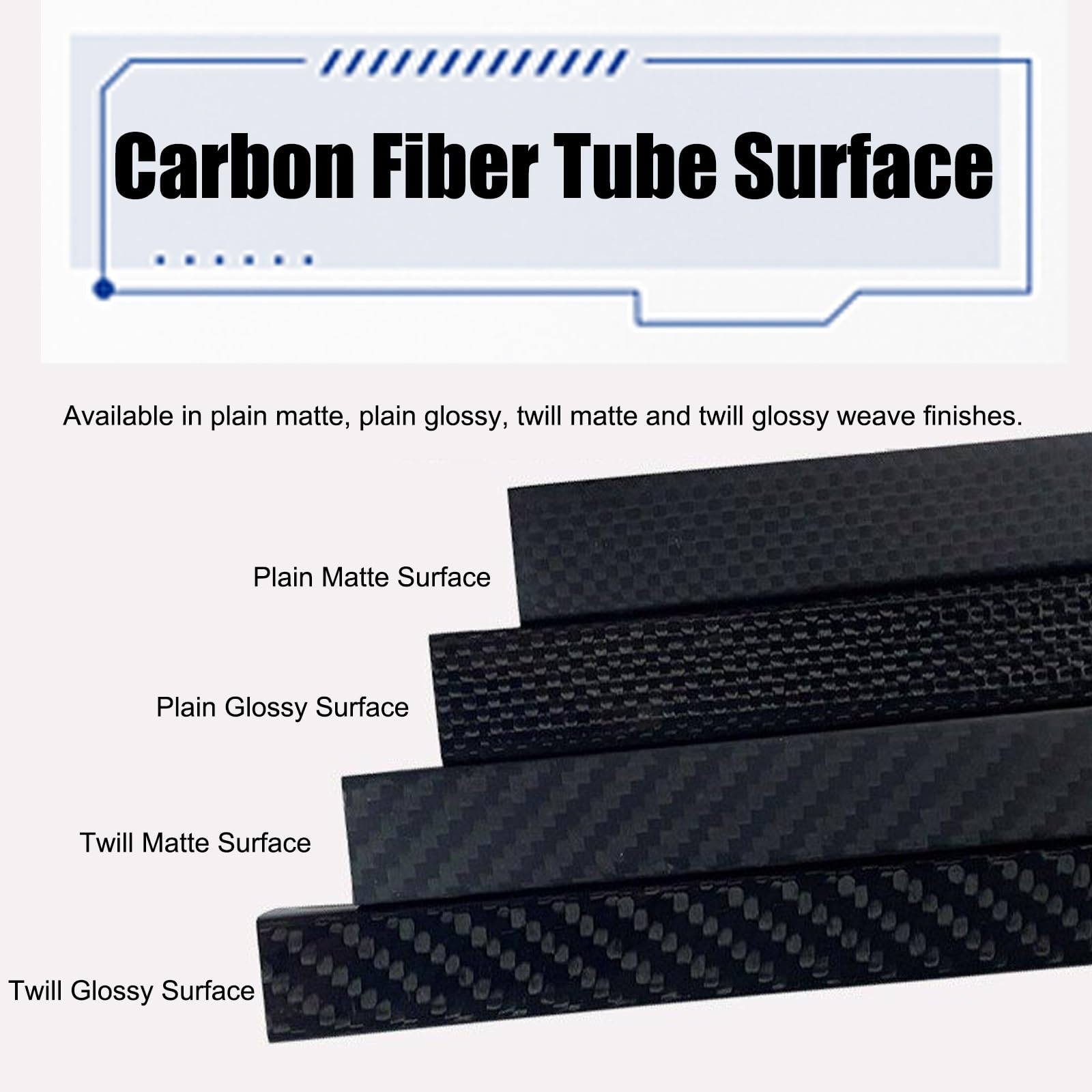 AMUFJJ Tubo De Fibra De Carbono Tubo De Carbono (22x1000, 26x1000, 32x1000 mm), Perfil Cuadrado Ligero De Material Compuesto para Cuadricópteros, Aviones RC O Cometas | 16x16x12x1000mm