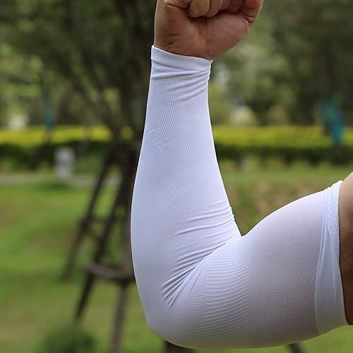 Miniatura 4 de Mangas refrescantes para brazos, protección solar UV, calentador de mangas de compresión para hombres y mujeres, cubiertas de tatuajes para deportes