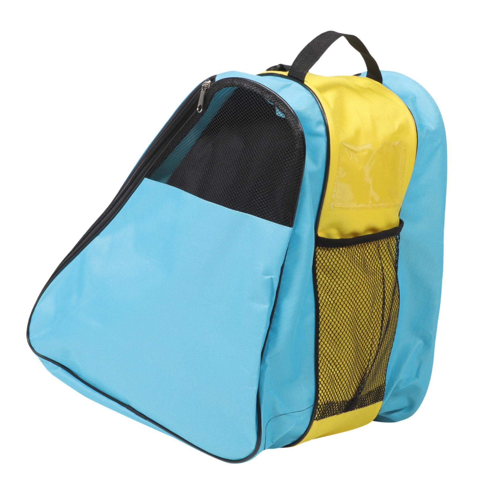 iplusmile Borsa Porta Pattini a Rotelle in Nailon, Borsa Organizer | Busta Porta Oggetti Zip, Pratica da Portare, Formato Doppio Blu e Giallo