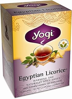 Yogi Tea - Egyptian Licorice Tea (6 Pack) - Herbal Tea with Licorice Root, Cinnamon, Cardamom, and Clove - Caffeine Free Organic Tea - 96 Tea Bags