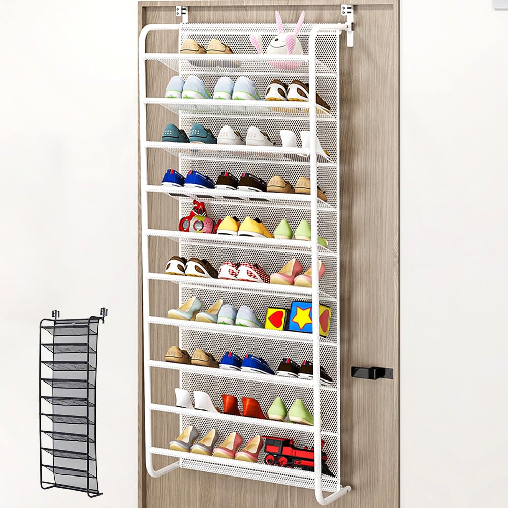 Amazon｜life_mart シューズラック 扉掛け 【 スリム 大容量 10段 幅56
