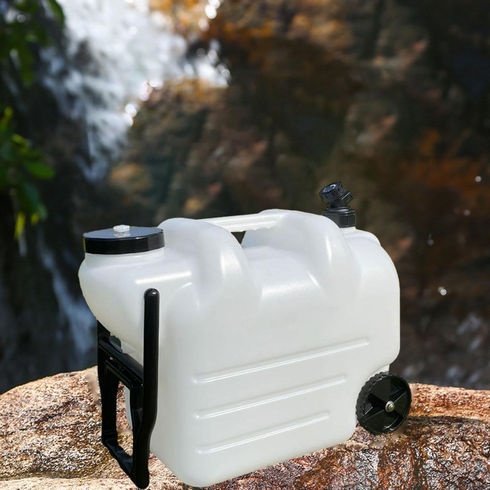 Contenedor de Agua Portátil Garrafa con Grifo Asa Ruedas Apertura Ancha Resistente Transporte Y Almacenamiento Adecuado para Picnic Salidas Actividade