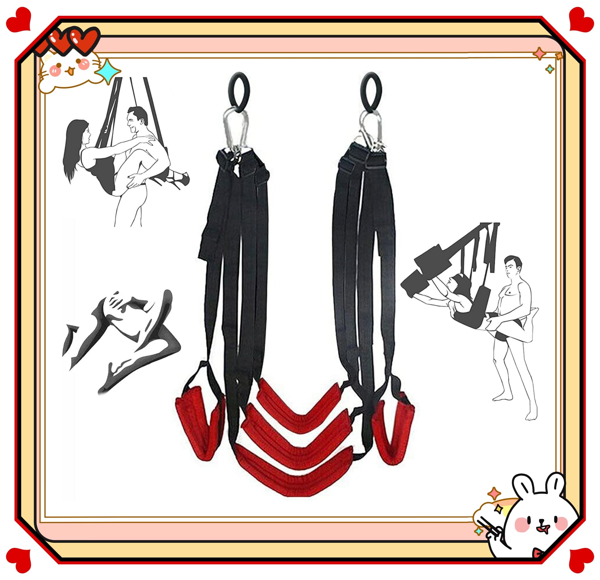 ̶𝙎̶𝙚̶̣𝙭̶ ̶𝙏̶σ̶𝙮̶𝙨̶ Girevole A 360 Gradi Rosso, Appeso sopra La Porta, Dondolo Yoga Regolabile in Nylon, Regalo per Uomini E Donne.