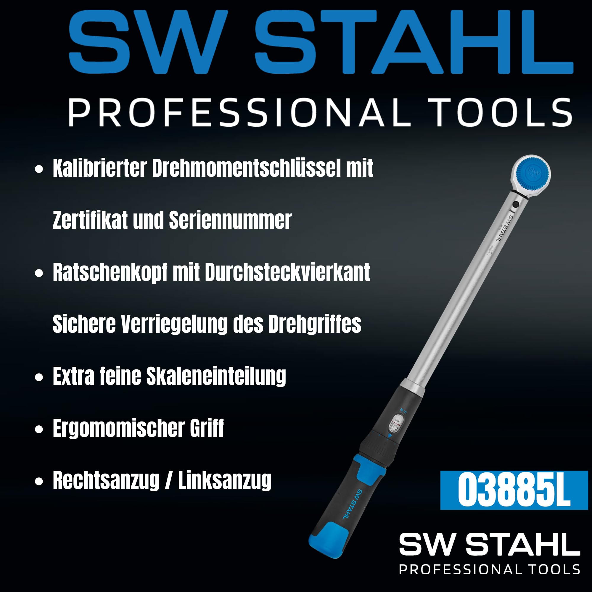 SW-Stahl GmbH 03885L Torque Wrench, Gray - Image 3