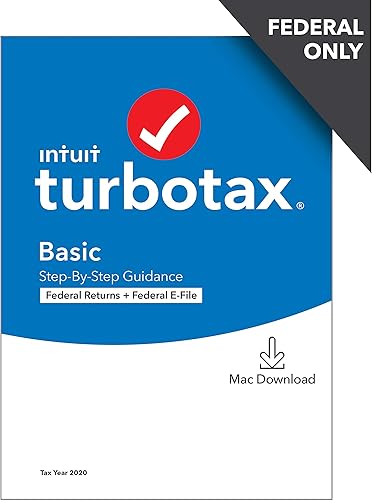 TurboTax Basic 2020 Software de impuestos de escritorio, solo devoluciones federales + E-file federal Descarga MAC