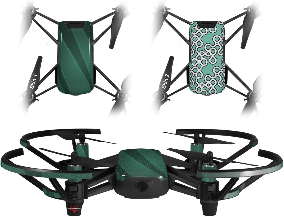 Paquete de 2 adhesivos de piel compatibles con DJI Ryze Tello VintageID 25 Seafoam Green Drone no incluidos