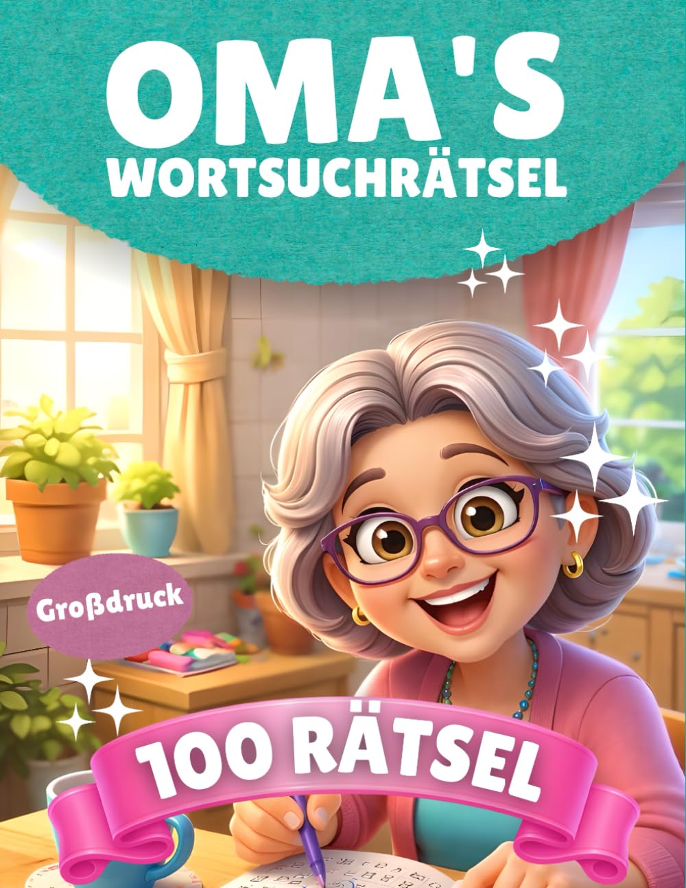 Wortsuchrätsel für Oma: Das liebevolle Geschenk für Oma zur Entspannung & Gedächtnistraining | 100 Themen-Rätsel in extragroßer Schrift