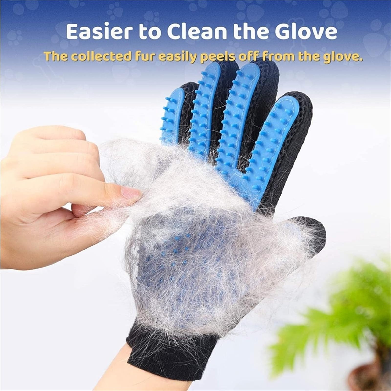 Gants de toilettage et de nettoyage en silicone pour animal domestique pour épilation, gants en caoutchouc (PKleft)