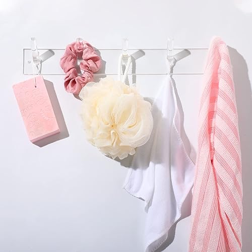 Miniatura 4 de 4 piezas de acrílico montado en la pared collares organizadores con 6 ganchos adhesivos transparentes para joyas colgantes para collares, pulseras,