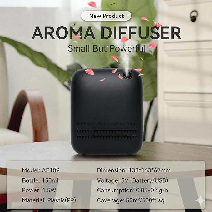 Difusor de Aromas Eléctrico Waterless Smart USB/Batería Negro miniatura 2