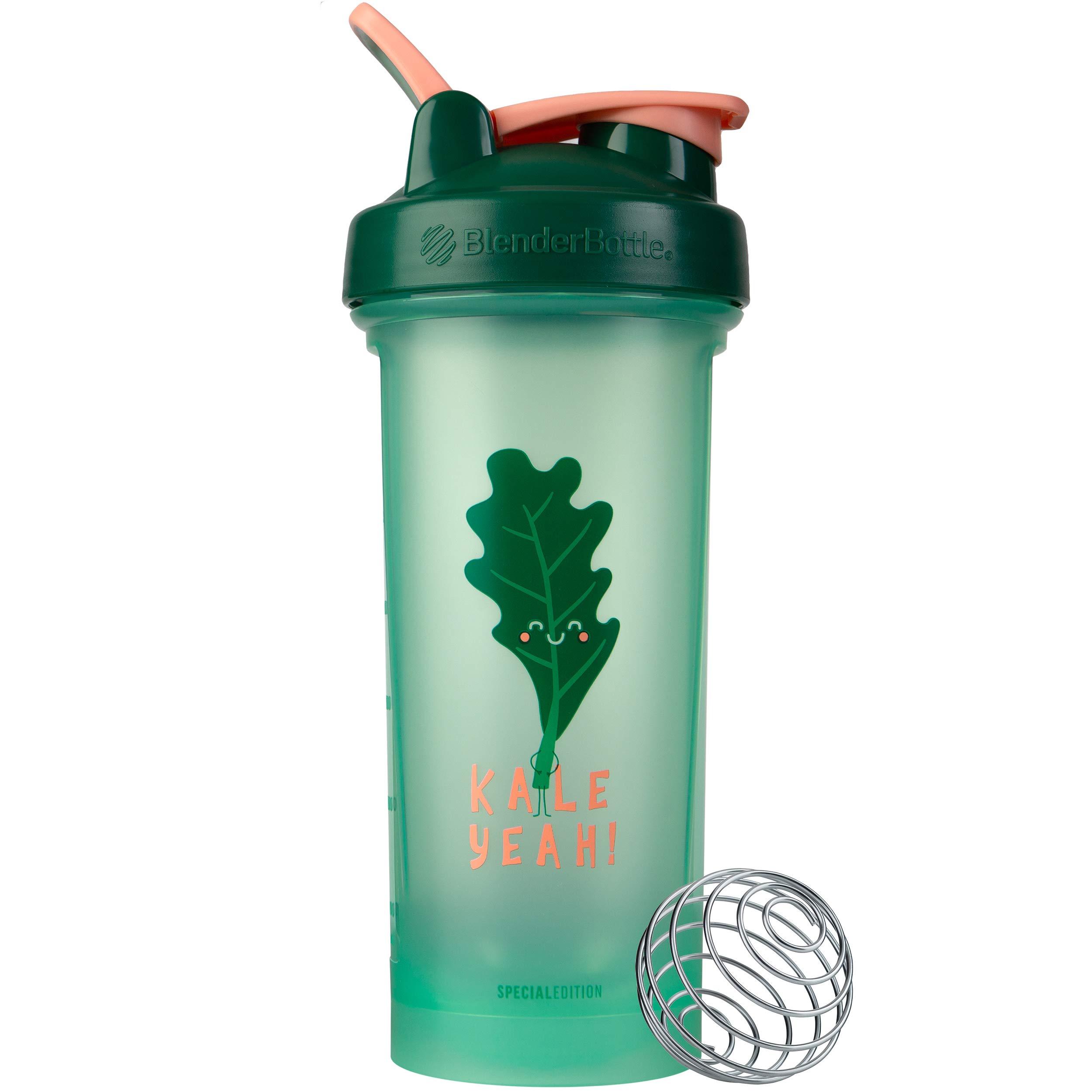 BlenderBottle Just for Fun Classic V2 Shaker Bottle Perfect for Protein Shakes and Pre Workout, 28-Ounce, Kale Yeah