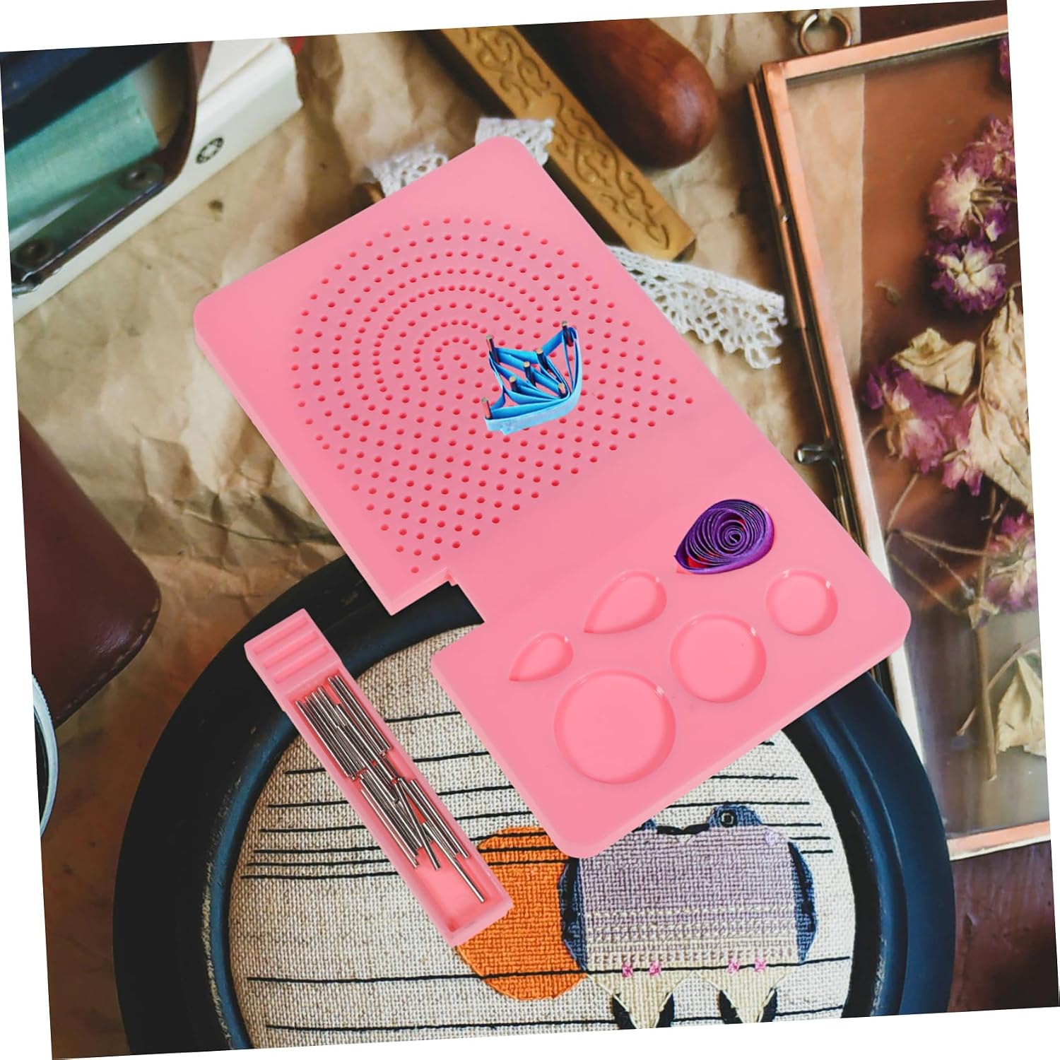 IWOWHERO Quilling Paper Tool Paper Winding Device Quilling Board Set Ideal for Card Making Decorative Art