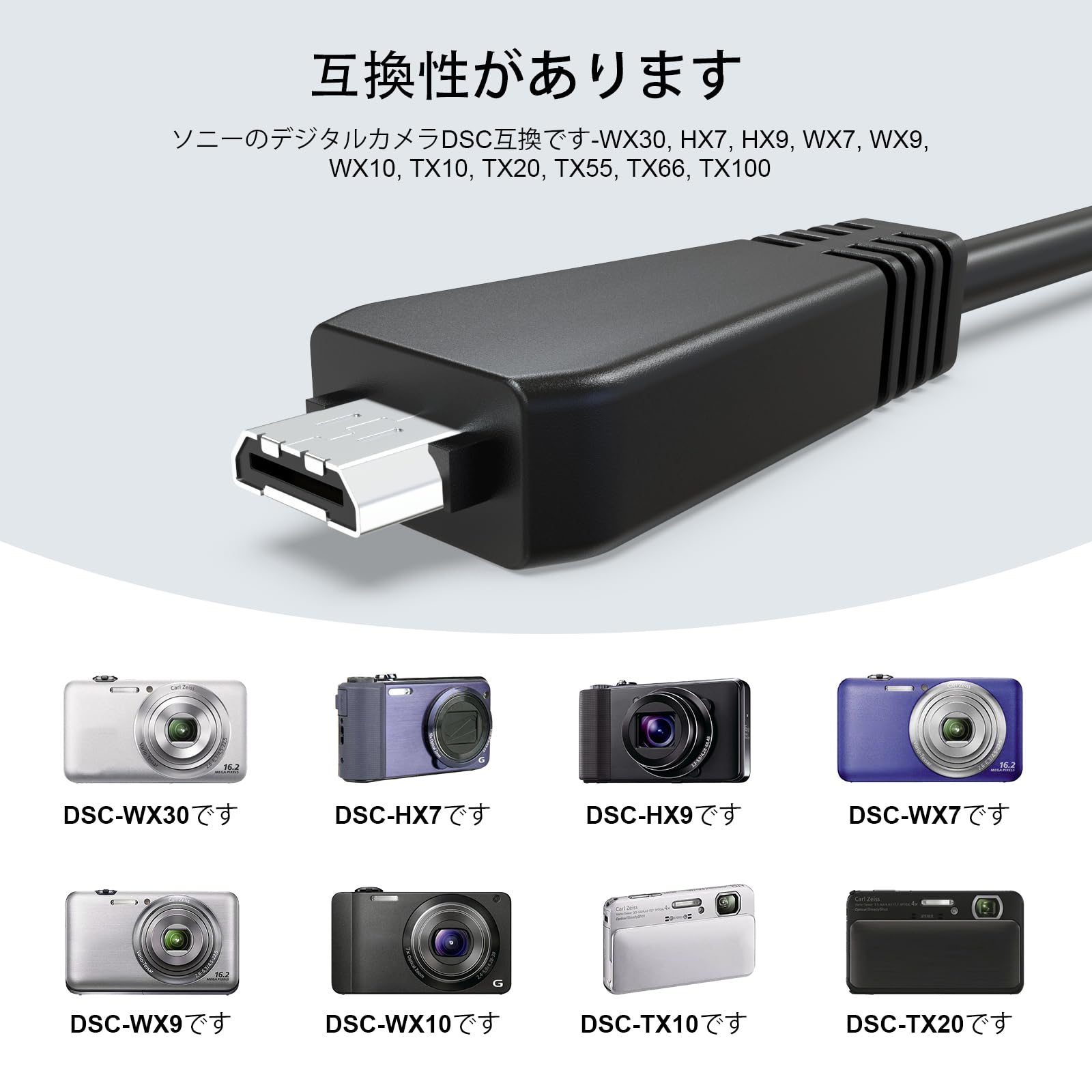 Amazon.co.jp: Sqrmueki ソニー サイバーショット対応 USB充電・データ