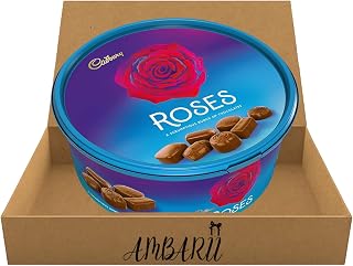 AMBARII Cadbury Roses Tub, Milk Chocolate Assortment, Premium Chocolate Gift Tub, 550g