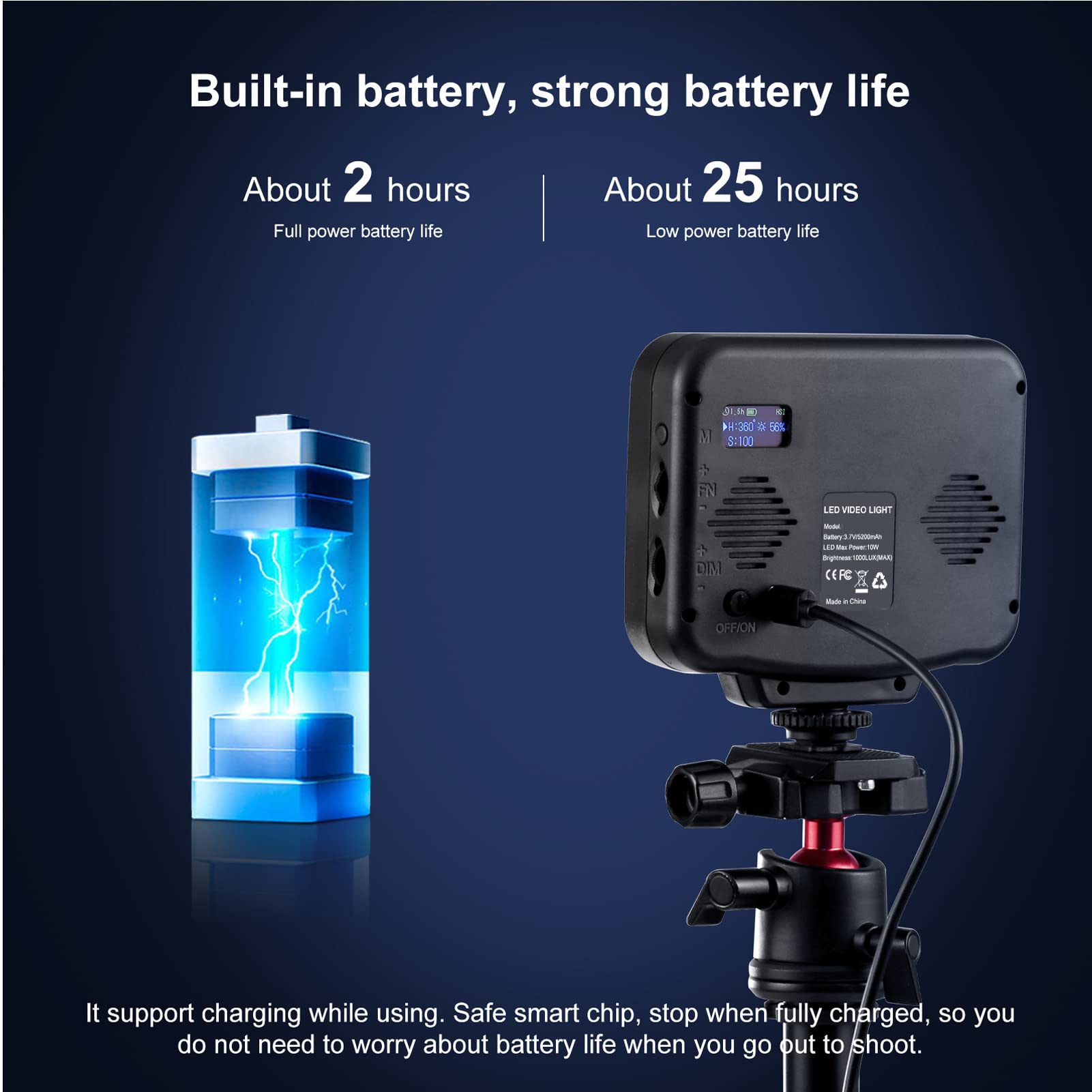 Luce Video RGB, Illuminazione Fotografica a LED Portatile a Colori a 360°, CRI 95+ 2500-9900K Lampada da Pannello Ricaricabile Dimmerabile da 5200 MAh per Vlogging
