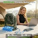 Portable Fan Rechargeable, Camping Fan - 20000mAh Battery Operated Fan with LED Lantern, 4 Speeds, 4 Timing, Battery Fans Portable for Indoor, Outdoor, Jobsite, Tent, Beach, Travel, Fishing, Hiking gallery image