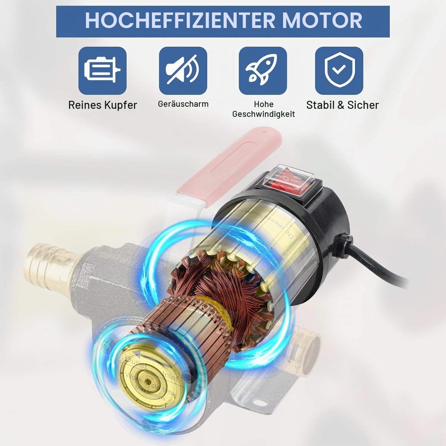 12V 175W Diesel Umfüllpumpe 45L/Min Elektrische Kraftstoff Umfüllpumpe mit Düse & Schlauch für Diesel, Kerosi