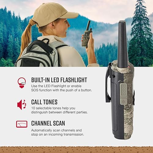 Miniatura 4 de Cobra RX380TTC Walkie Talkies para adultos, recargable, 40 canales preestablecidos, juego de radio bidireccional de largo alcance de 32 millas