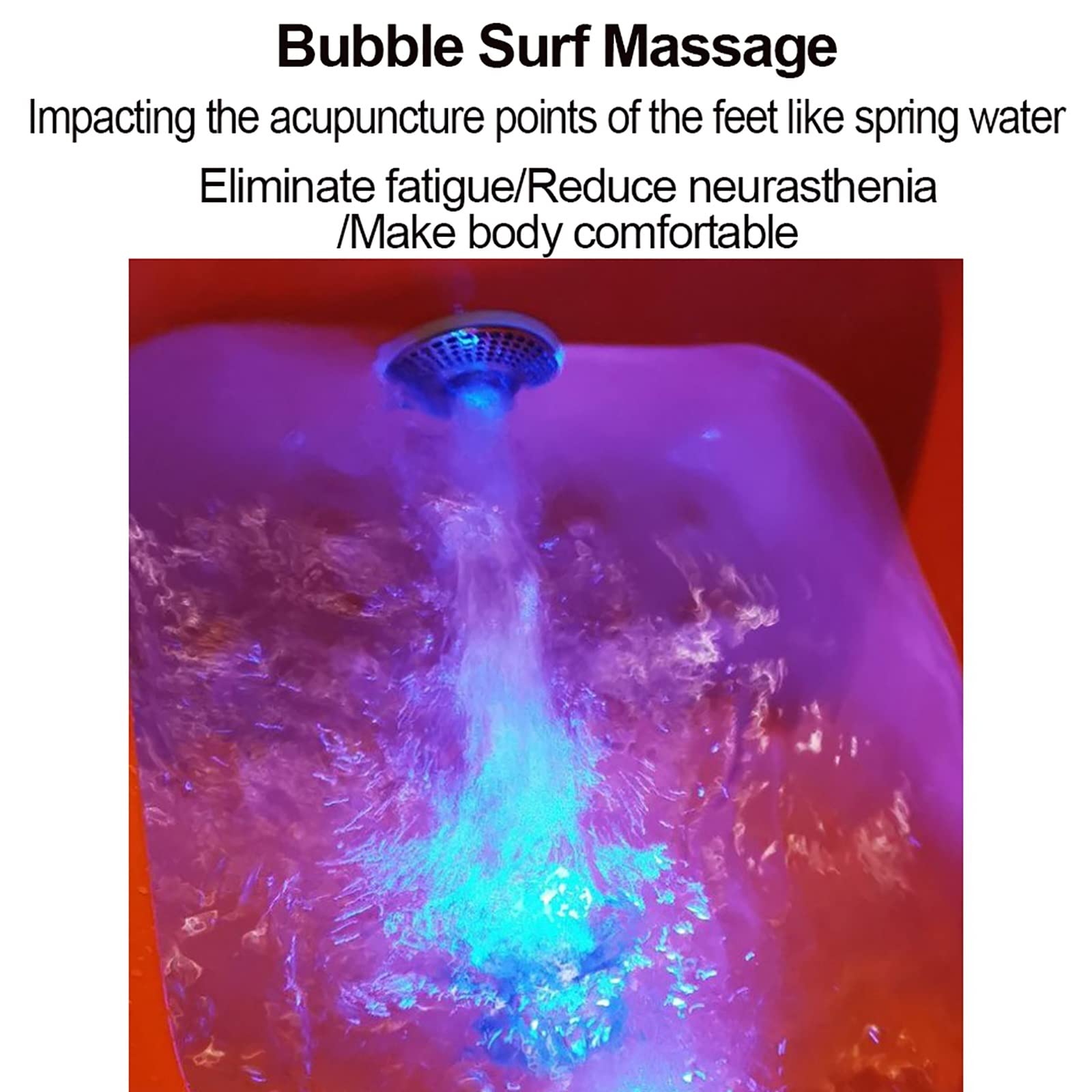 AMEERR Round Footbath Colorful Lamp Footbath Salon Massage Equipment Massage Manicure Pedicure Foot Soak Foot Soaking Bath Basin Home Foot Spa Kit Pedicure Sink Manicure Basin (Size : Bath)