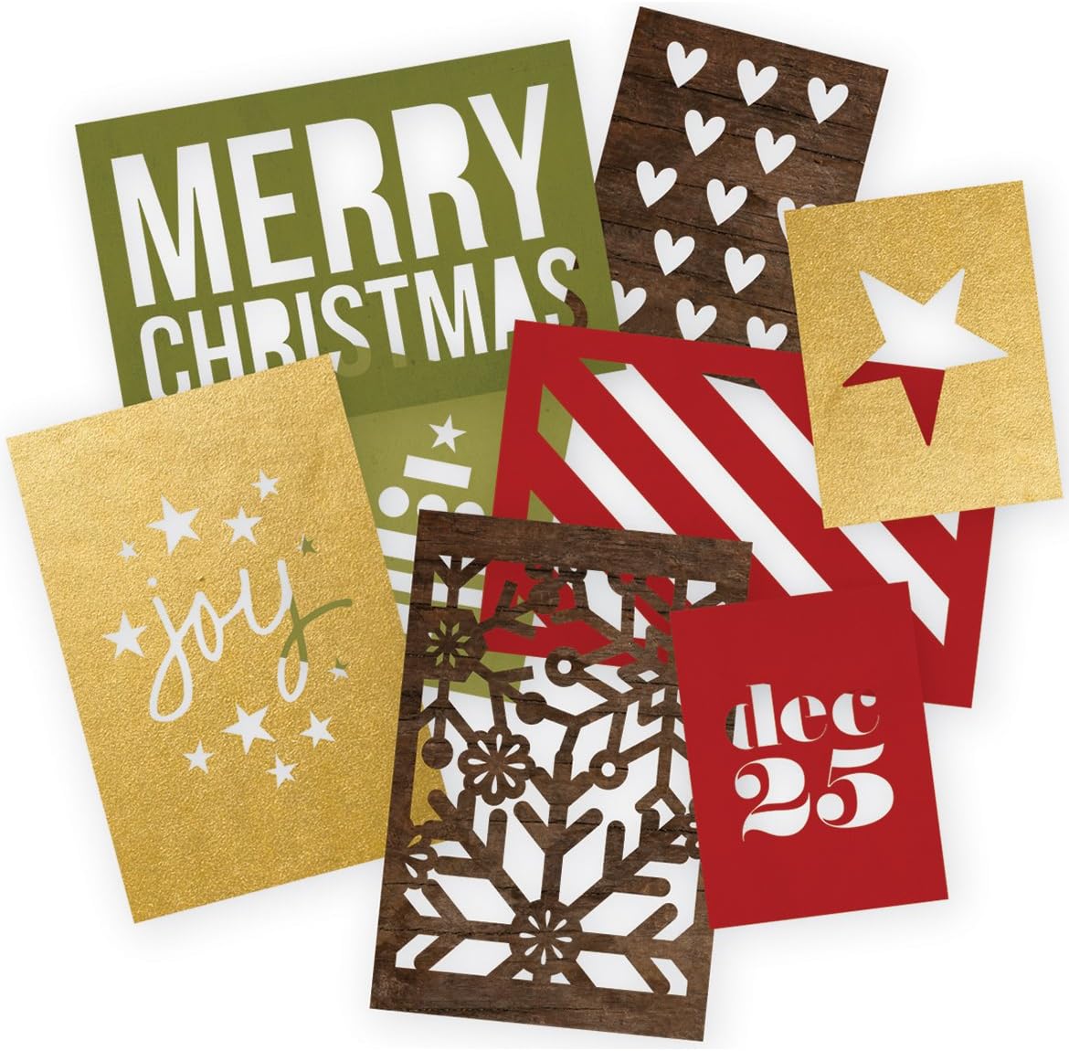 Sn@P! Cuts 8/Pkg-Cozy Christmas (4) 4"X6" & (4) 3"X4"