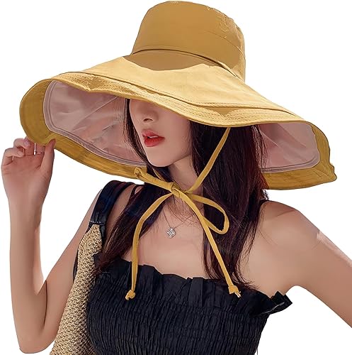 Miniatura 24 de Sombrero de sol de ala súper ancha para mujer, de algodón, plegable, reversible, con borde con cable, protección UV, verano, playa, viajes, jardín