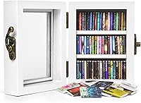 DIIWOODX Anxiety Bookshelf: 60PCS Wooden Mini Books for Stress Relief, Shake-Away Calm, Home Office Decor & Book Lover Gifts - White
