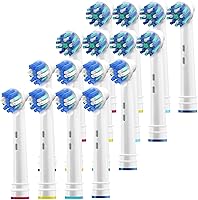 Vista 1 de Cabezales de cepillo de repuesto compatibles con cepillo de dientes eléctrico Oral B Braun, 16 paquetes de cepillos genéricos surtidos para Oralb, 8
