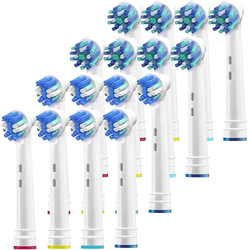 Cabezales de cepillo de repuesto compatibles con cepillo de dientes eléctrico Oral B Braun, 16 paquetes de cepillos genéricos surtidos para Oralb, 8