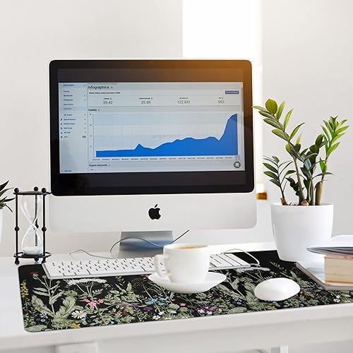 Miniatura 8 de iCasso Alfombrilla de mouse extendida para juegos, alfombrilla de escritorio, XXL con base de goma grande y estable con bordes cosidos, alfombrilla