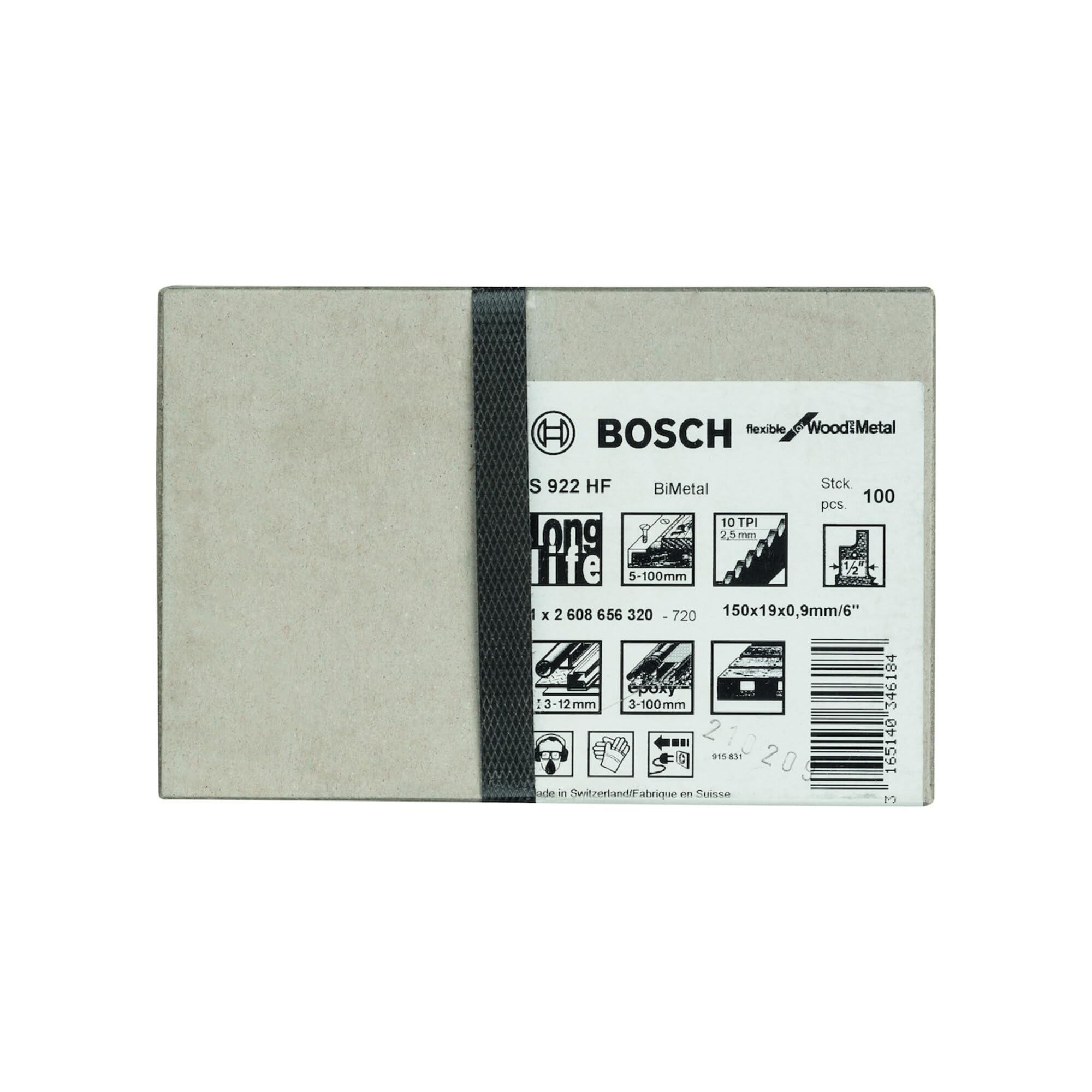Bosch Sabre Saw Blade Metal S922hf (100 Pack) Steel