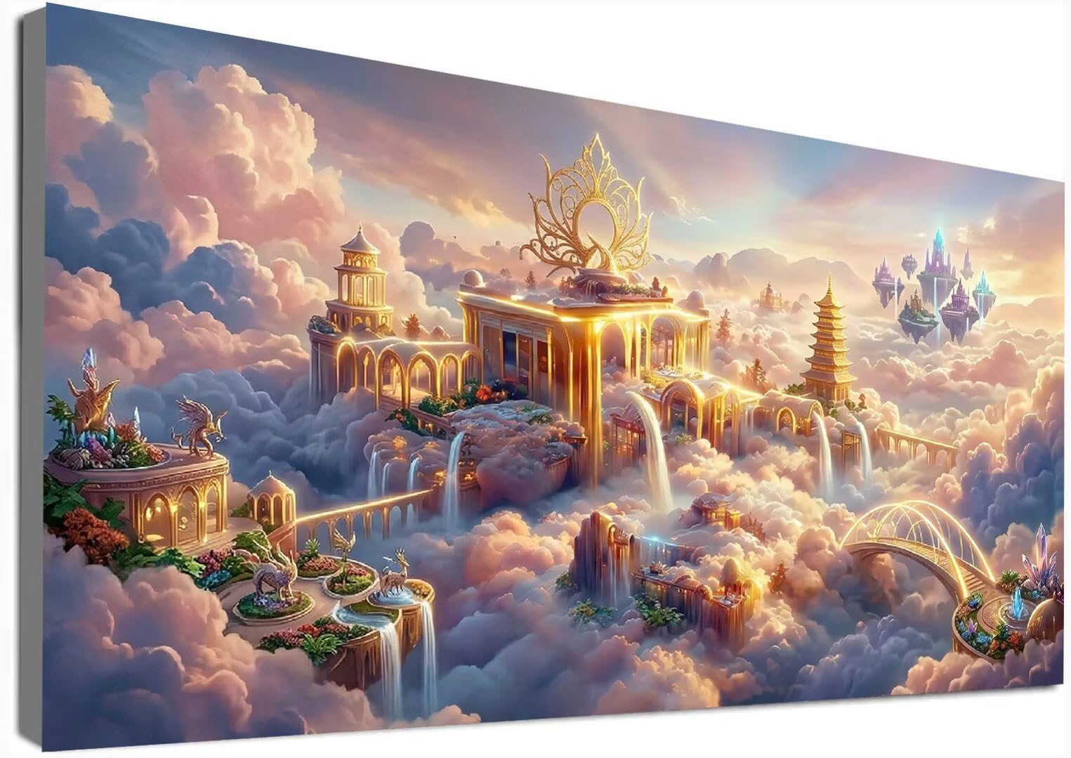 Haft diamentowy pełny zestaw duży rozmiar 60 x 120 cm, zamek diamentowy obraz dla dorosłych XXL obraz diamentowy krajobraz 5D DIY pełny kryształ górski haft krzyżykowy, dekoracja ścienna do domu C6