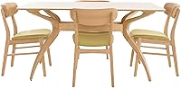 Vista 1 de Christopher Knight Home Lucious - Juego de comedor rectangular de patas curvas, juego de 5 piezas, roble natural / té verde