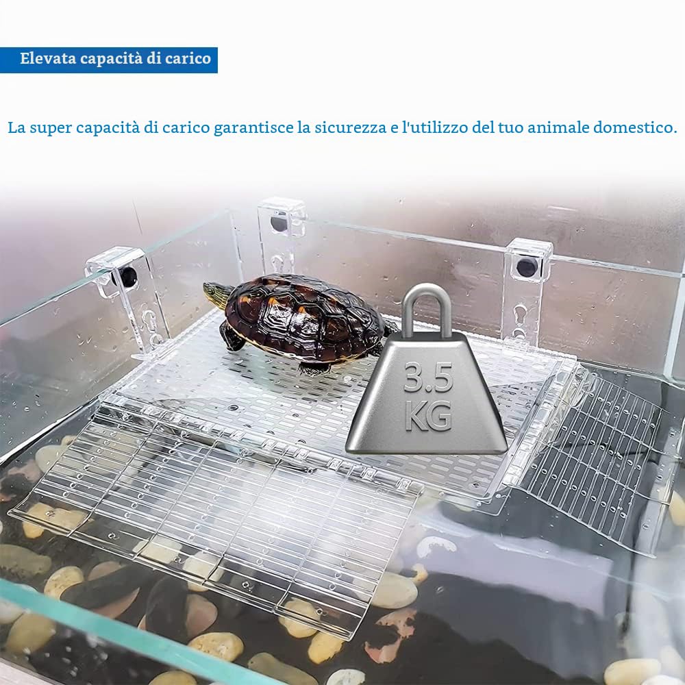 Grande piattaforma di crogiolamento tartaruga, Piattaforma della rampa del serbatoio della tartaruga, Serbatoio degli accessori della tartaruga dell'acquario con la scala