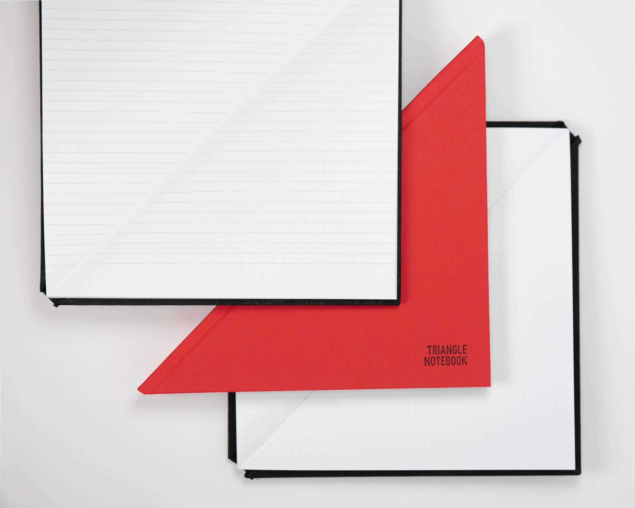 Einzigartiges Design – Stoff-Hardcover, Punktraster Dreieck-Notizbuch (rot).