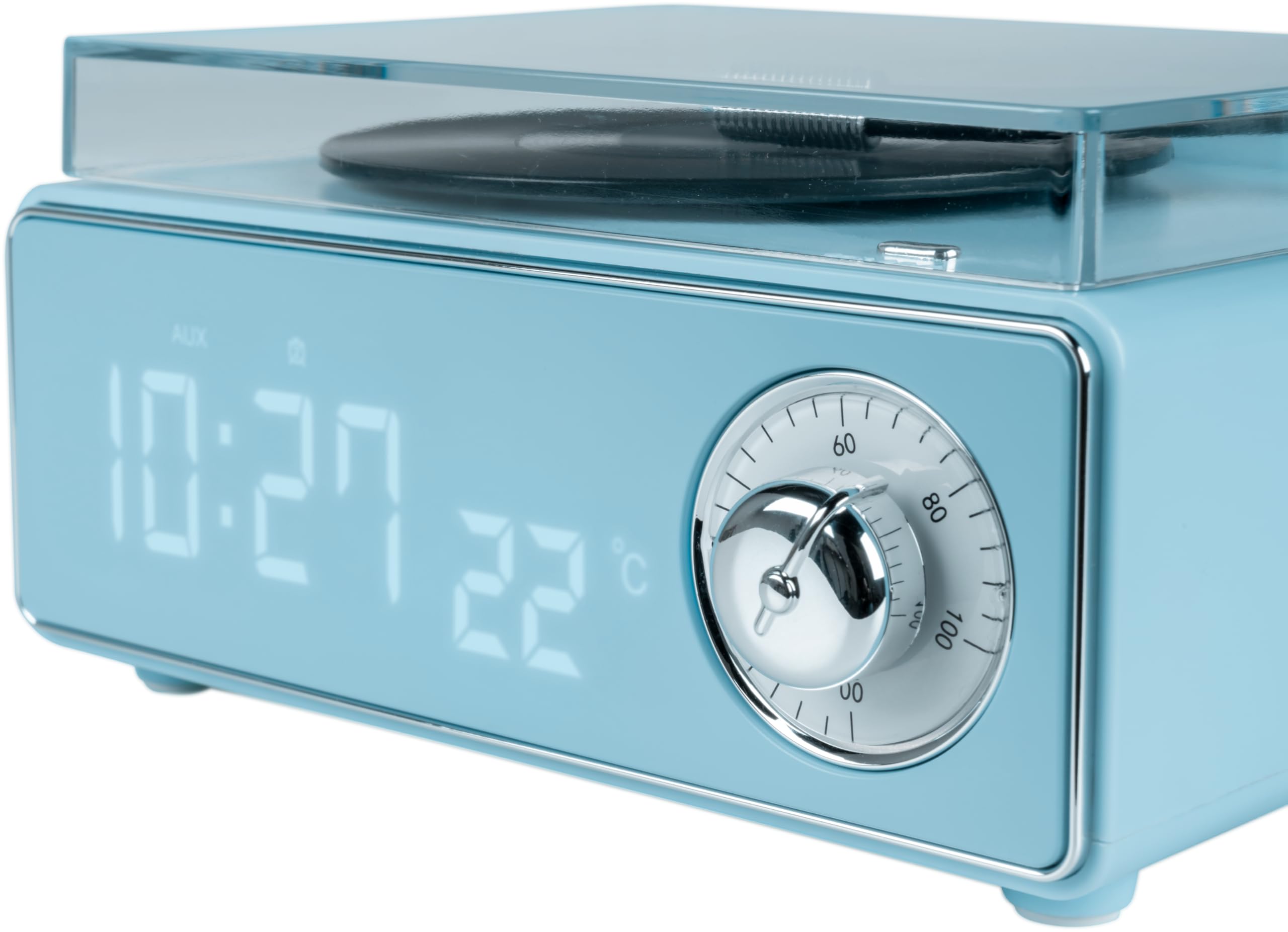Bigben Altoparlante Bluetooth Sveglia Giradischi Blu