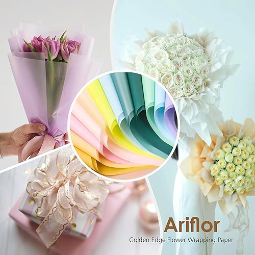 Miniatura 6 de ARIFLOR 20 hojas de papel básico impermeable para ramo de flores, papel de regalo de Navidad 30185, embalaje de regalo de Navidad, embalaje de