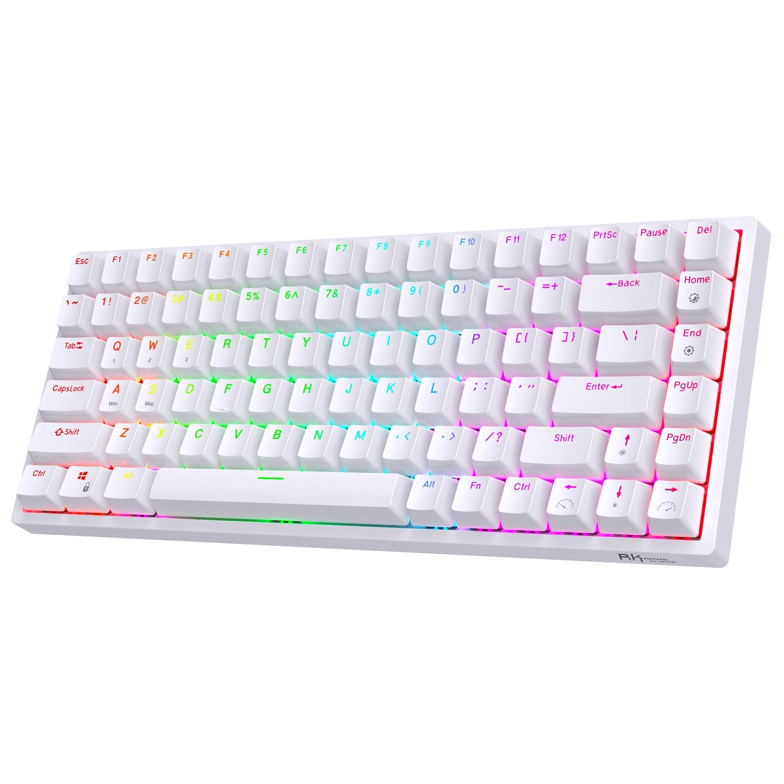 RK ROYAL KLUDGE RK84 80% RGB Triple Mode BT5.0/2.4G/Wired Hot-Swappable Mechanical Keyboard, 84 Keys