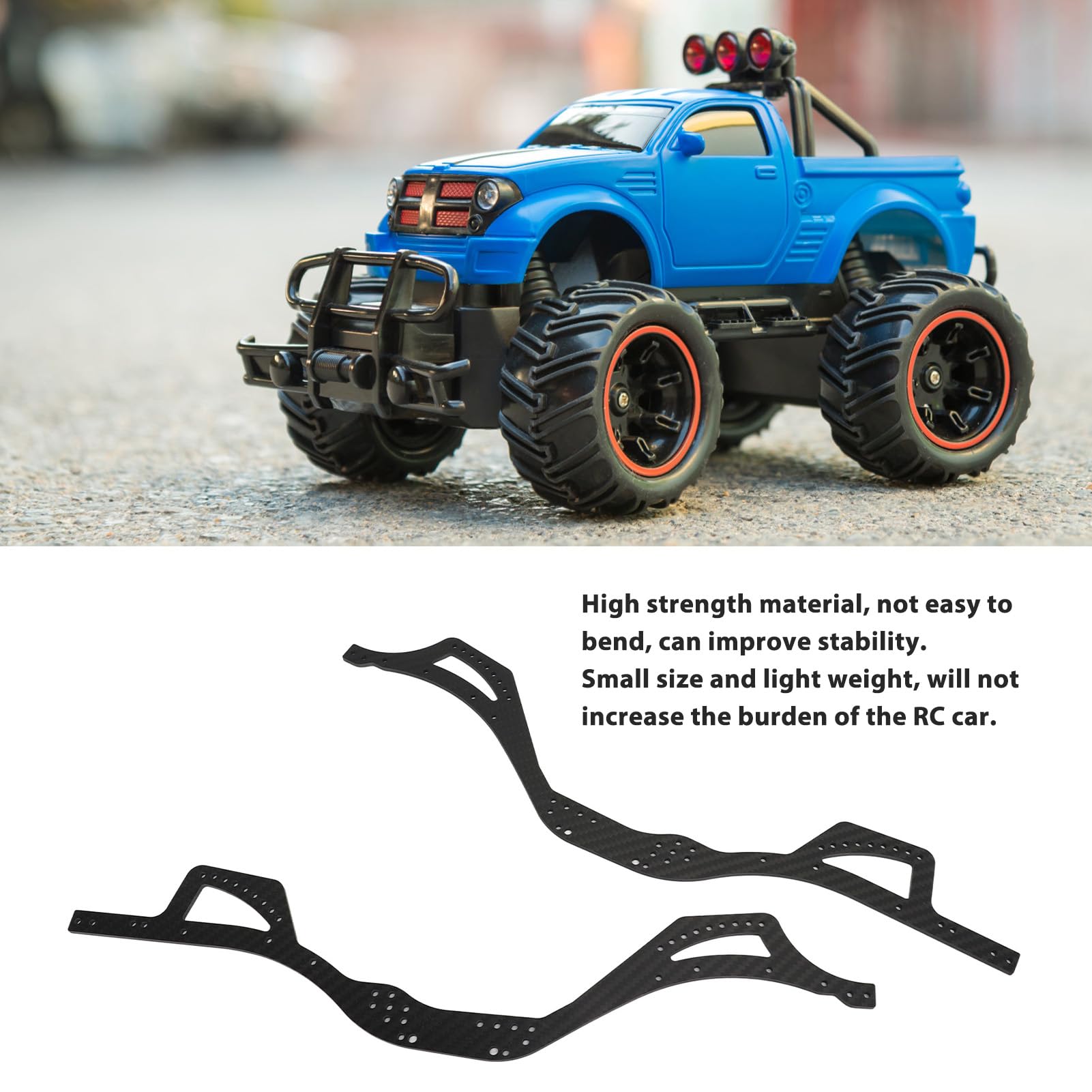 Trwałe Szyny Ramy Podwozia z Włókna Węglowego Lekkie i o Dużej Wytrzymałości dla Gąsienic RC Axial SCX10 Pro 2 szt.