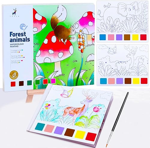 BAOXUE Libros para colorear de agua para niños de 3, 4, 5, 6, 7, 8, libro de pintura de acuarela de bolsillo para niños pequeños, artes y