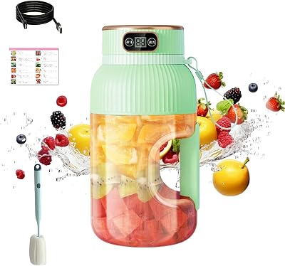 Frullatore Portatile 3 In 1 600 Ml Con Display Digitale E Lama A 10 Lame – Ricaricabile USB, Per Succhi E Smoothie Da Viaggio