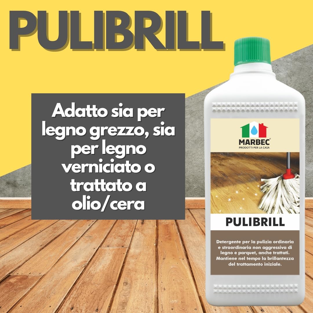 MARBEC PULIBRILL 1LT Detergente concentrato specifico per pavimenti in legno e parquet