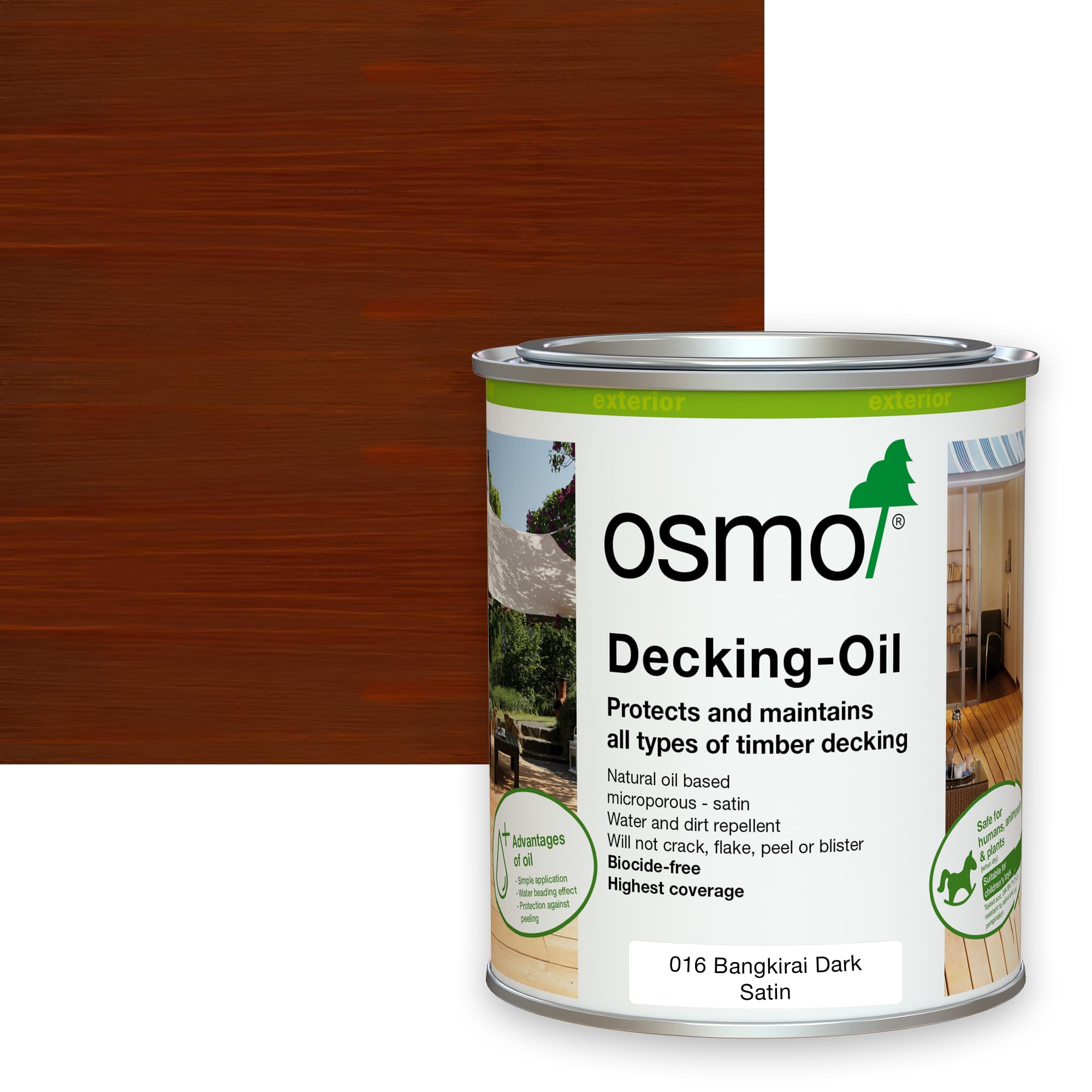 Osmo Bangkirai Dark Exterior Wood & Decking Oil 016 750ml
