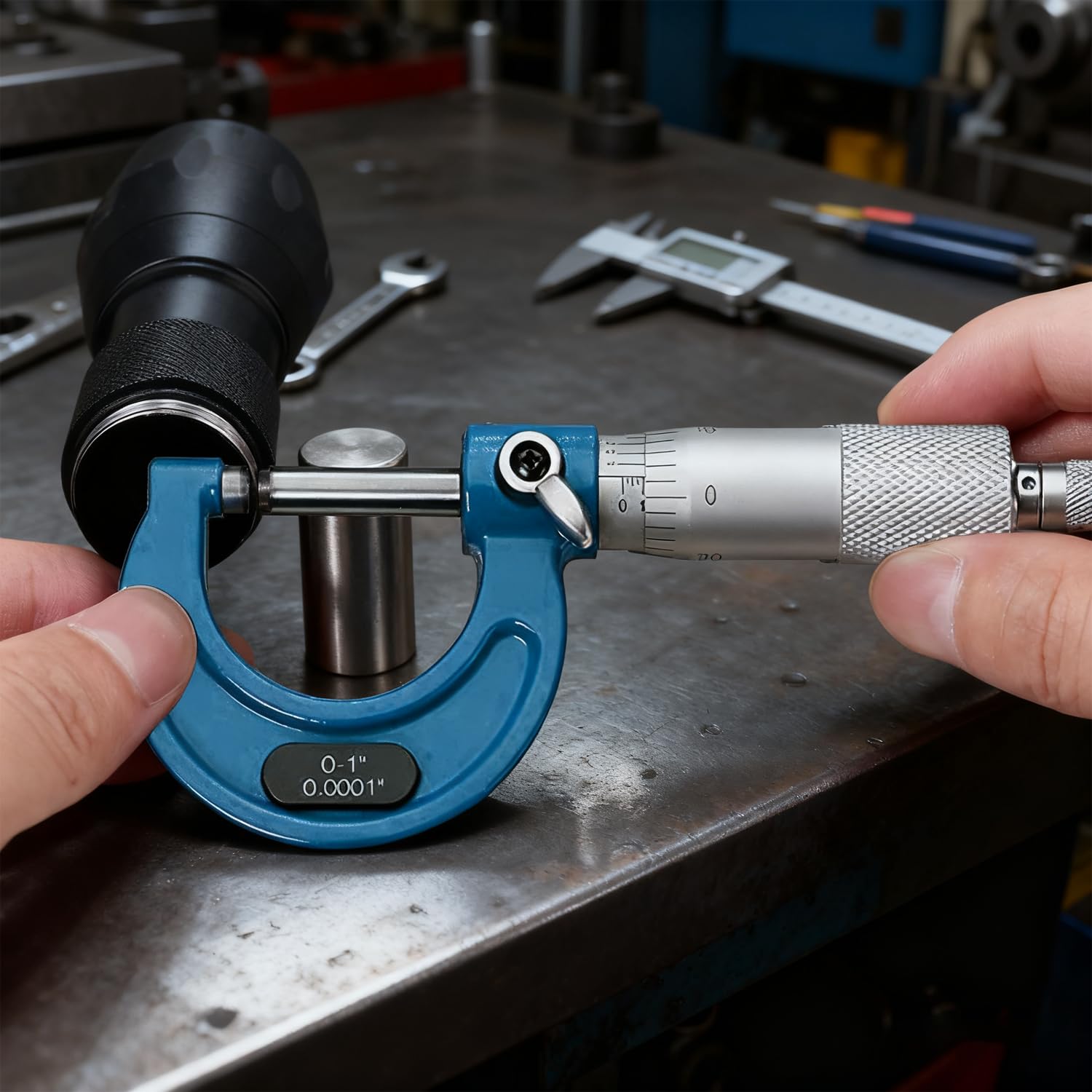 Juego de 3 Micrómetros de Exteriores 0-25mm/25-50mm/50-75mm, Alta Precisión ±0.01mm con Estuche de Almacenaje, Micrometro de Mediciones Precisas