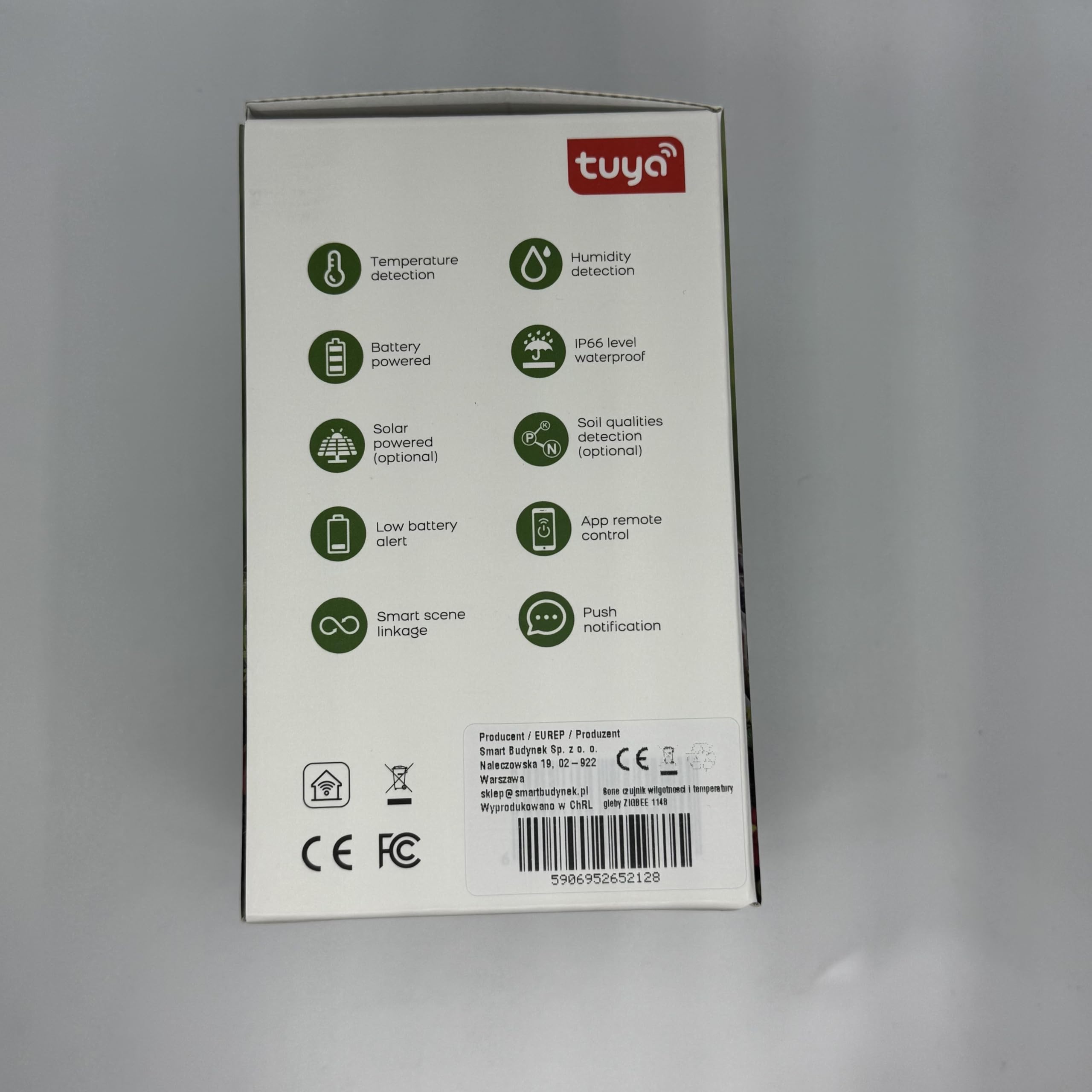 Sone Smart One intelligenter ZigBee-Bodensensor für Tuya App – misst Bodenfeuchtigkeit & Temperatur, IP66 wasserdicht, Smart Szenen & Alarm, Gartenbewässerung, 5–60 Min Intervall, 30 m Reichweite