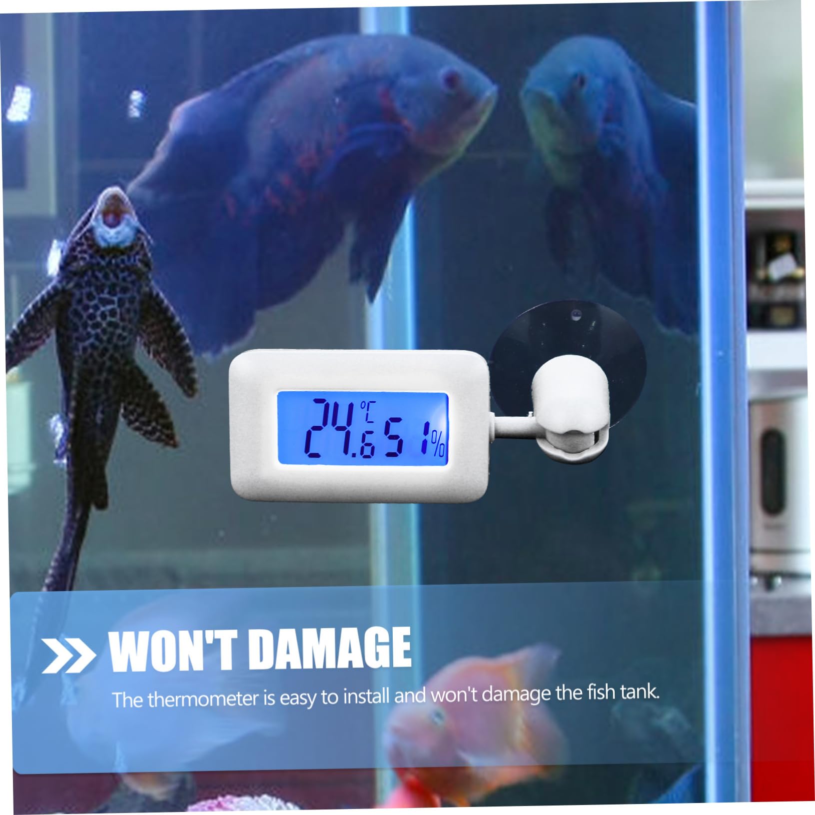 COSMEVIVI Bearded Dragon Tank Thermometer Reptile Box Thermometer Digital Temperature Meter